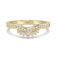 Curved Stacker Ring with Diamonds Channel