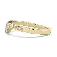 Curved Stacker Ring with Diamonds Channel