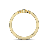 Curved Stacker Channel Wedding Ring with Natural Diamonds 0.13ct Total Weight
