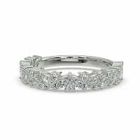 18ct Wg Scattered Marqui and Round Diamond Band