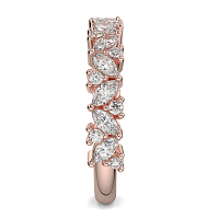 18ct Wg Scattered Marqui and Round Diamond Band