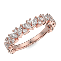 18ct Wg Scattered Marqui and Round Diamond Band