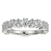18ct Wg Scattered Marqui and Round Diamond Band