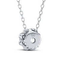 Flower Diamond Necklace with LG Diamonds 1.1CTS Total Weight