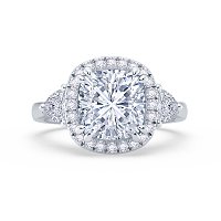 Halo Engagement Ring with IGI LG Diamonds 3.66ct Total Weight