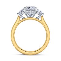 3 Stones Engagement Ring with IGI LG Diamonds 2.63ct Total Weight