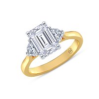 3 Stones Engagement Ring with IGI LG Diamonds 2.58ct Total Weight