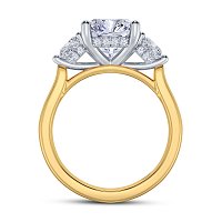 3 Stones Engagement Ring with LG Diamonds 3.59ct Total Weight