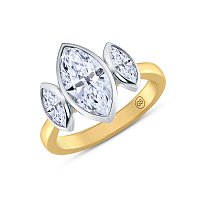 3 Stones Engagement Ring with IGI LG Diamonds 2.16ct Total Weight