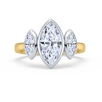 3 Stones Engagement Ring with IGI LG Diamonds 2.16ct Total Weight