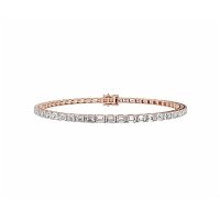 Tennis Bracelet with Horizontal Emerald Lab Grown Diamonds 5cts Total Weight