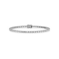 Tennis Bracelet with Horizontal Emerald LG Diamonds 4.5cts Total Weight