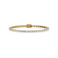 Tennis Bracelet with Horizontal Emerald Lab Grown Diamonds 5cts Total Weight