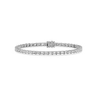 Tennis Bracelet with Horizontal Emerald Lab Grown Diamonds 6cts Total Weight