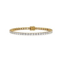 Tennis Bracelet with Horizontal Emerald Lab Grown Diamonds 6cts Total Weight