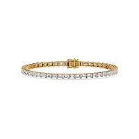 Tennis Bracelet with Horizontal Emerald Lab Grown Diamonds 6cts Total Weight