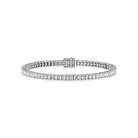 Tennis Bracelet with Vertical Emerald Lab Grown Diamonds 6cts Total Weight