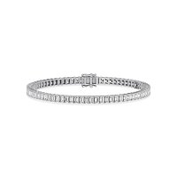 Tennis Bracelet with Vertical Emerald Lab Grown Diamonds 6cts Total Weight