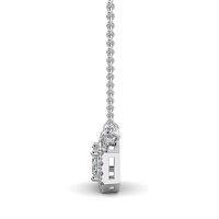 18ct White Gold Necklace with Emerald & Round Lab Grown Diamond 0.62ct Total Weight, E-F / VS-VVS
