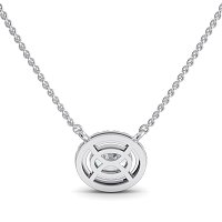 18ct White Gold Necklace with Oval & Round Lab Grown Diamond 0.62ct Total Weight, E-F / VS-VVS