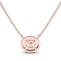 18ct Rose Gold Necklace with Oval & Round Lab Grown Diamond 0.62ct Total Weight, E-F / VS-VVS