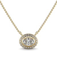 18ct Yellow Gold Necklace with Oval & Round Lab Grown Diamond 0.62ct Total Weight, E-F / VS-VVS