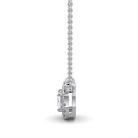 18ct White Gold Necklace with Oval & Round Lab Grown Diamond 0.62ct Total Weight, E-F / VS-VVS