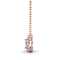 18ct Rose Gold Necklace with Oval & Round Lab Grown Diamond 0.62ct Total Weight, E-F / VS-VVS