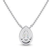 18ct White Gold Necklace with Pear & Round Lab Grown Diamond 0.63ct Total Weight, E-F / VS-VVS