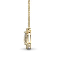 18ct Yellow Gold Necklace with Pear & Round Lab Grown Diamond 0.63ct Total Weight, E-F / VS-VVS