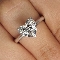 Cathedral Ring with Heart Lab Grown Diamond 2.5ct
