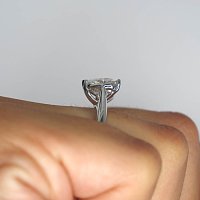 Cathedral Ring with Heart Lab Grown Diamond 2.5ct
