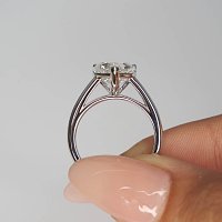 Cathedral Ring with Heart Lab Grown Diamond 2.5ct