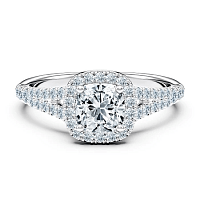 Angeli 1.01ct Cushion IGI LG Side Stones Diamond Engagement Ring