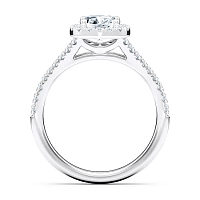 Angeli 1.01ct Cushion IGI LG Side Stones Diamond Engagement Ring