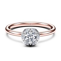 Petite Star Halo Diamond Engagement Ring