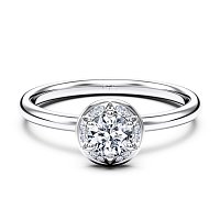 Petite Star Halo Diamond Engagement Ring