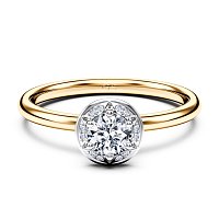 Petite Star Halo Diamond Engagement Ring