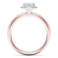 Petite Star Halo Diamond Engagement Ring