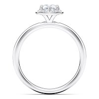Petite Star Halo Diamond Engagement Ring