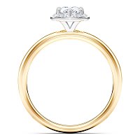 Petite Star Halo Diamond Engagement Ring