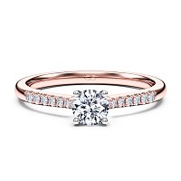 Petite Cathedral Claw Set Diamond Engagement Ring