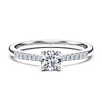 Petite Cathedral Claw Set Diamond Engagement Ring