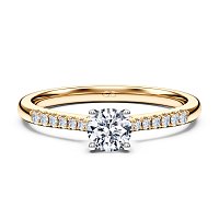 Petite Cathedral Claw Set Diamond Engagement Ring