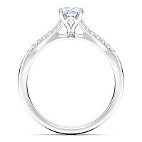 Petite Cathedral Claw Set Diamond Engagement Ring