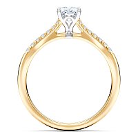 Petite Cathedral Claw Set Diamond Engagement Ring
