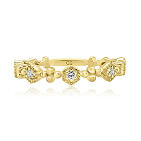 Stacker Ring Milgrain with Diamond 0.07ct Total Weight