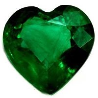 0.99 ct Heart Green Natural Emerald