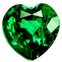 0.95 ct Heart Green Natural Emerald