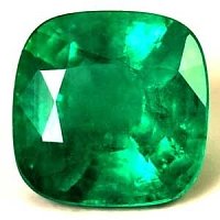 3.64 ct Cushion Green Natural Emerald